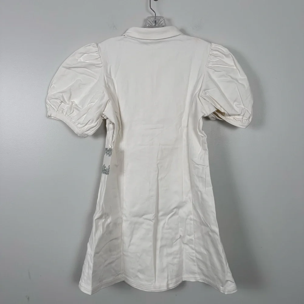 TUCKERNUCK Hyacinth House White Front Zip Denim Mini Dress - Picture 10 of 12